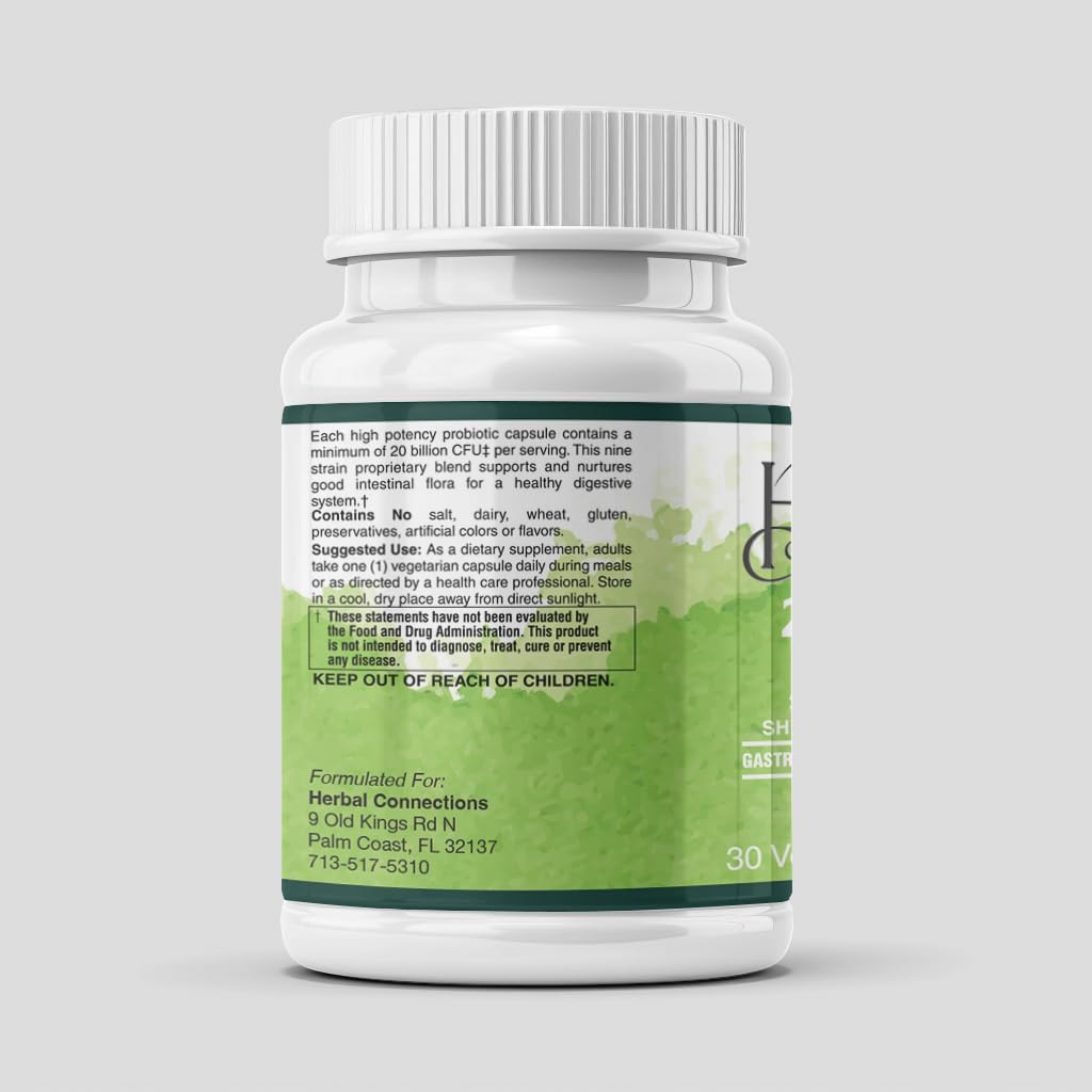 Probiotic Supplement, 20 Billion CFU, 12-Strain Blend, Capsules, Vegan, Gluten-Free, for Gut Health and Immune Support