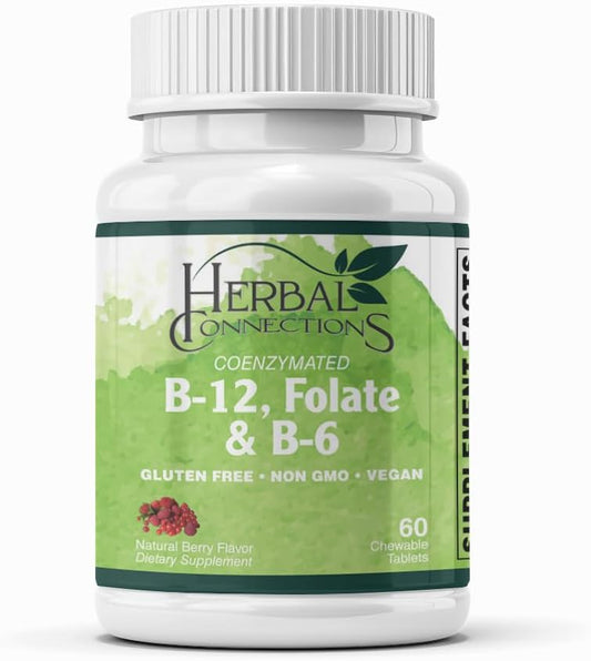 Coenzymated B-12 + Folate + B-6 Sublingual Lozenges – Active Methyl cobalamin, L-5-MTHF & P-5-P for Natural Energy, Homocysteine, Mood & Prenatal Support | Vegan, Non-GMO | 60 Fast-Dissolve Tablets