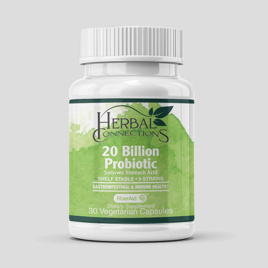 Probiotic Supplement, 20 Billion CFU, 12-Strain Blend, Capsules, Vegan, Gluten-Free, for Gut Health and Immune Support