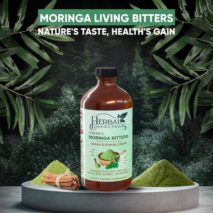 Organic Moringa Bitters - 20+ Herbs Including Moringa, Aloe Vera & Bitter Melon